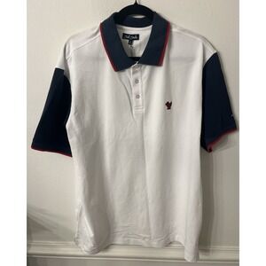Bad Birdie Pique Polo Mens XL White Dark Navy Golf Shirt NWT New MSRP $84